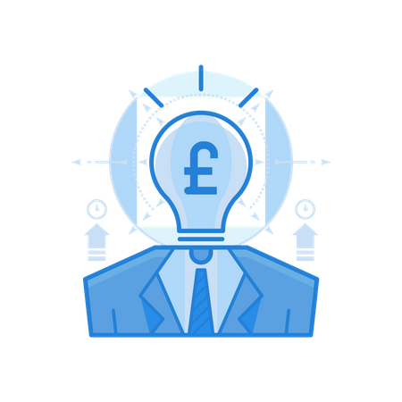 Thought British Pound  Illustration