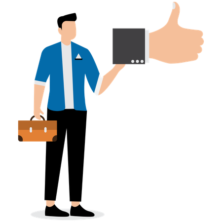 Thumbs up for businessman  Illustration