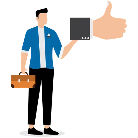 Thumbs up for businessman  Illustration