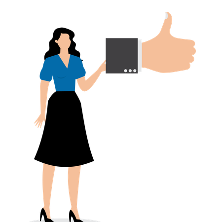 Thumbs up for businesswoman  Illustration