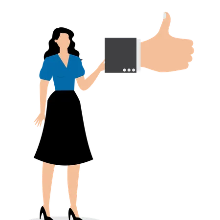 Thumbs up for businesswoman  Illustration