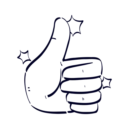 Thumbs Up Hand Gesture  Illustration