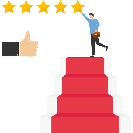 Thumbs up to the staff who gave a five star rating  Illustration
