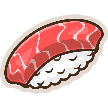 Thunfisch-Sushi mit Stäbchen  Illustration