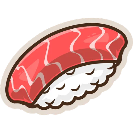 Thunfisch-Sushi mit Stäbchen  Illustration