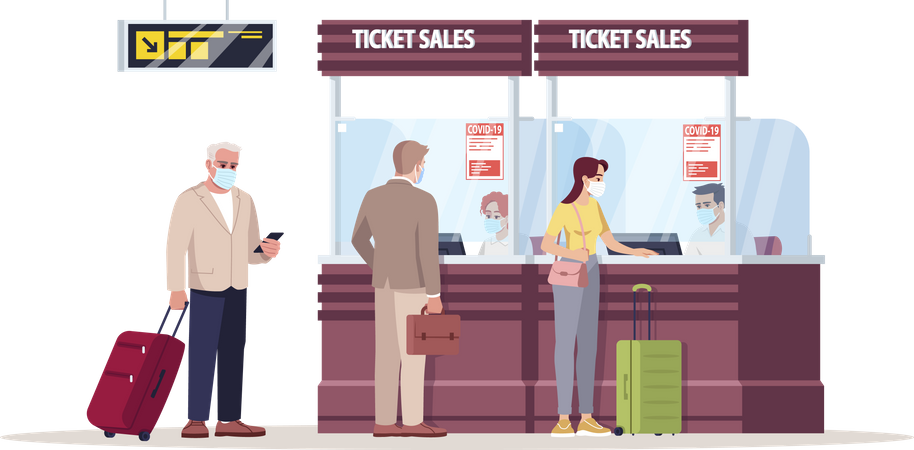 Ticket booking counter  Illustration