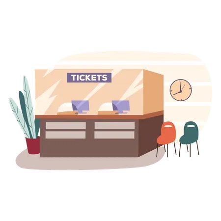 Ticket booking window Illustration