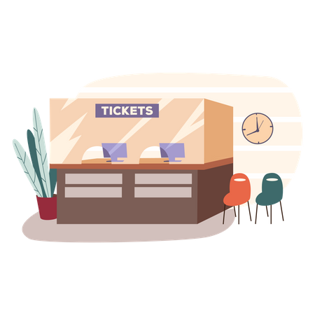 Ticket booking window  Illustration