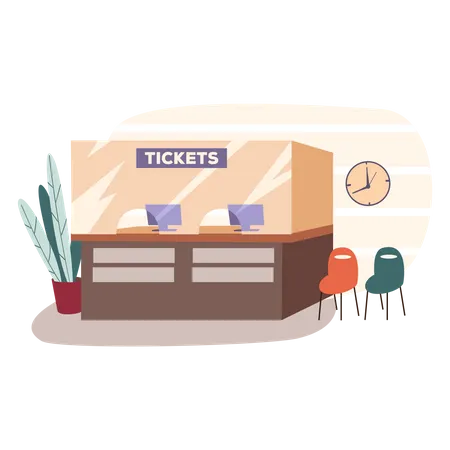 Ticket booking window  Illustration