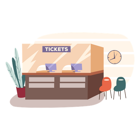 Ticketbuchungsfenster  Illustration