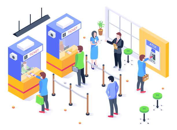 Ticket Counter  Illustration