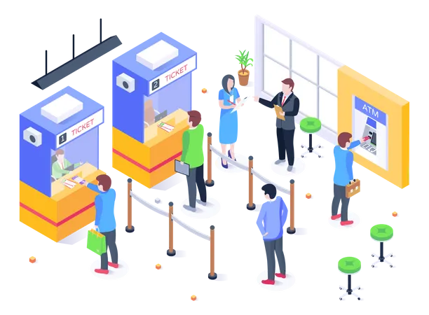 Ticket Counter  Illustration