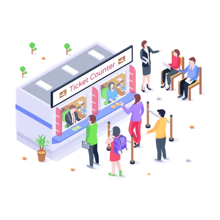 Ticket Counter  Illustration