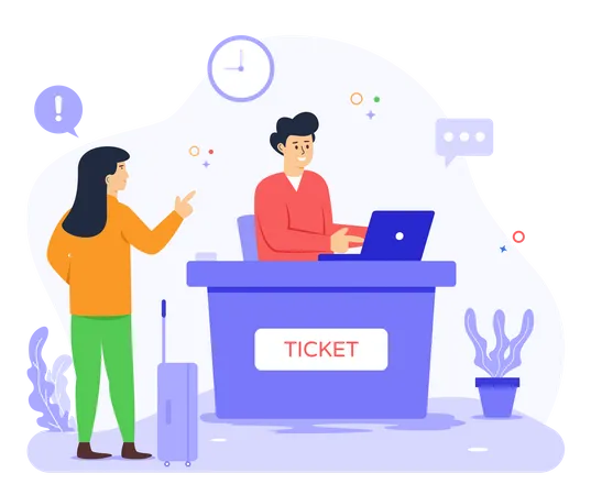 Ticket Counter  Illustration