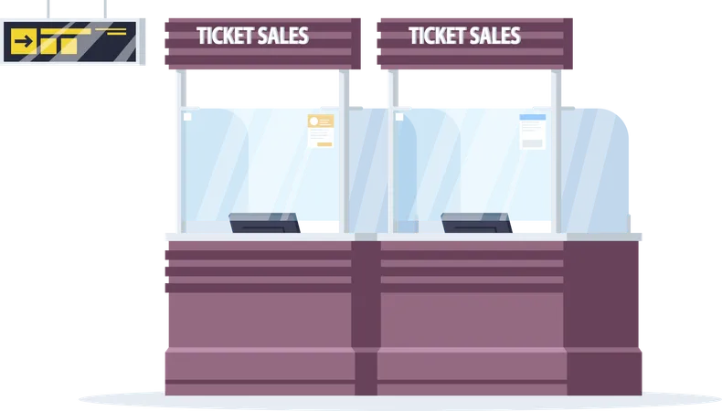 Ticket sales counter Illustration
