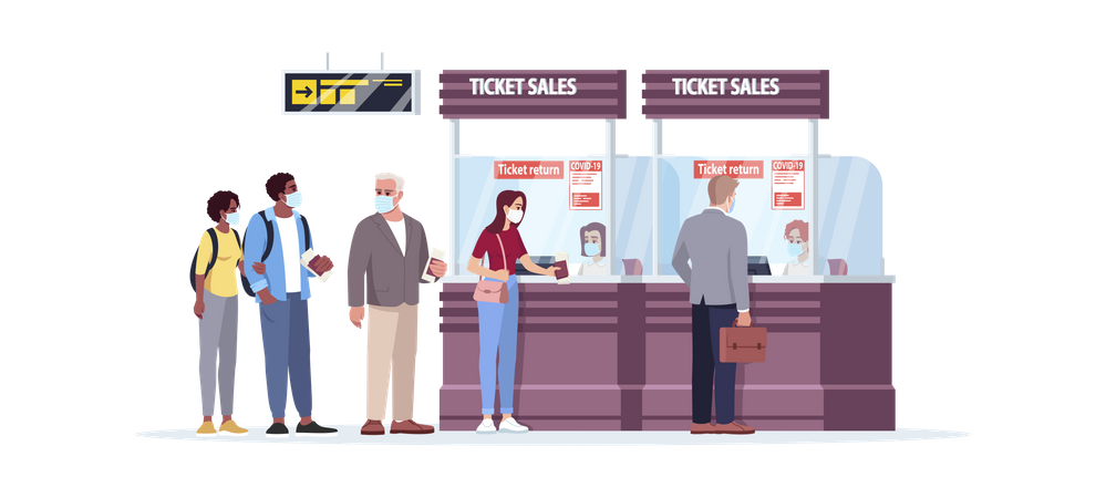 Ticket sales counter  Illustration