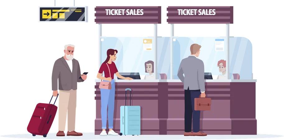 Ticket sales counter  Illustration