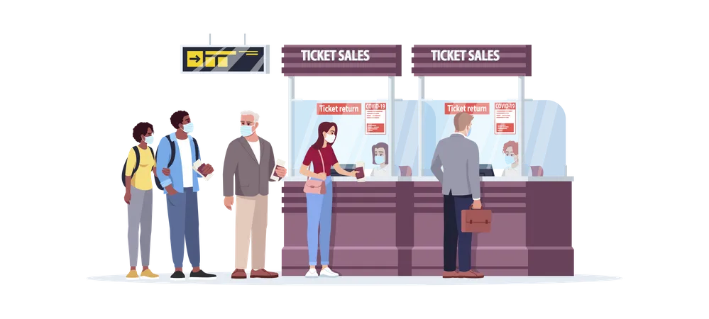 Ticketverkauf  Illustration