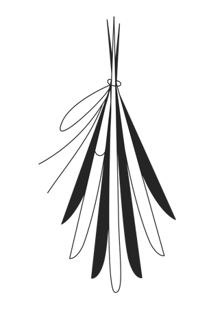 Tied bundle of long slender leaves  Illustration