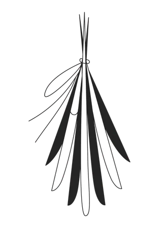 Tied bundle of long slender leaves  Illustration