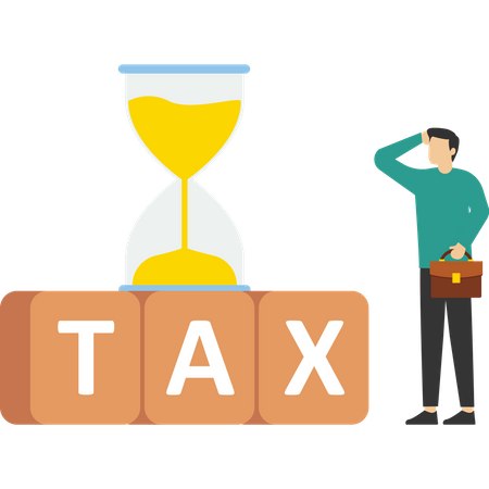 Tiempo de cuenta regresiva para la fecha límite de impuestos  Ilustración