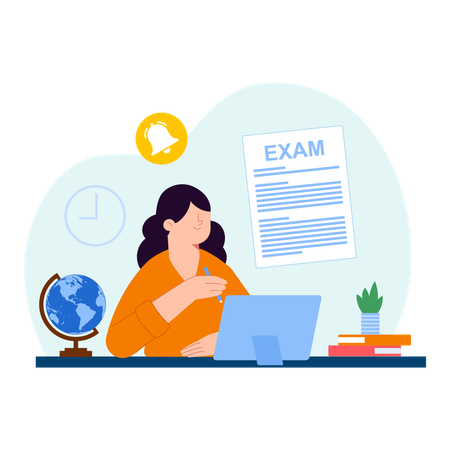 Tiempo de examen en línea  Ilustración