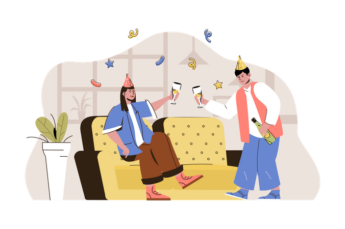 Tiempo de fiesta  Ilustración