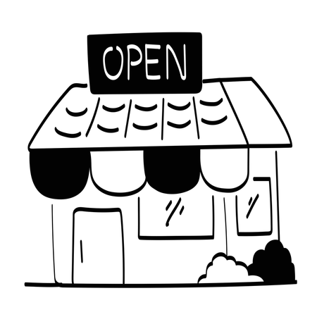 Tienda abierta  Ilustración