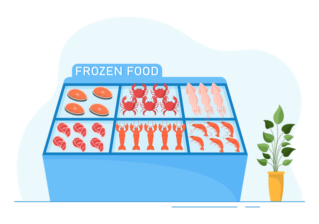 Tienda de alimentos congelados  Ilustración