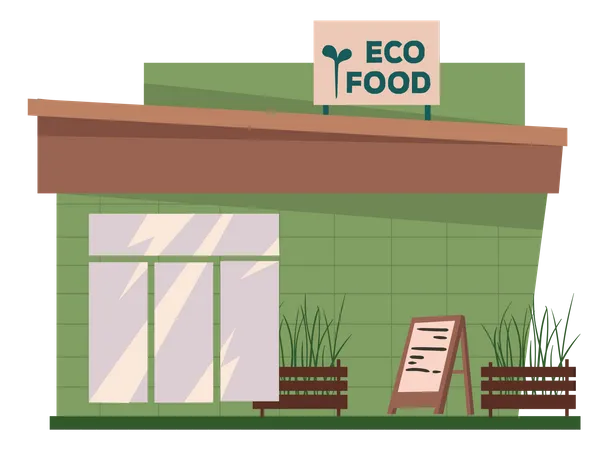 Tienda de alimentos ecologicos  Ilustración