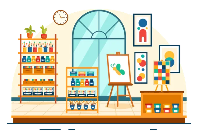 Tienda de arte  Ilustración