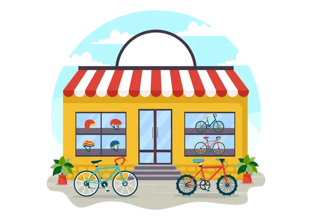 Tienda de bicicletas  Ilustración