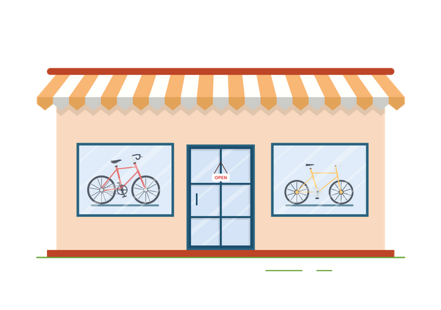 Tienda de bicicletas  Ilustración