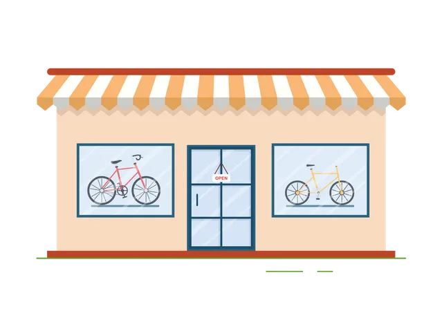 Tienda de bicicletas  Ilustración