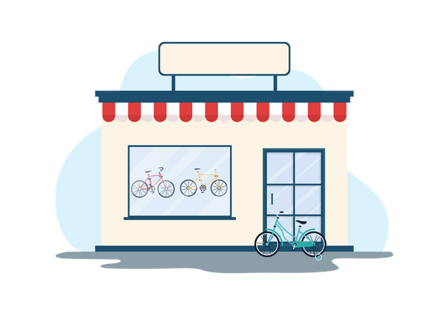 Tienda de bicicletas  Ilustración