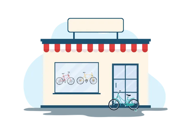 Tienda de bicicletas  Ilustración