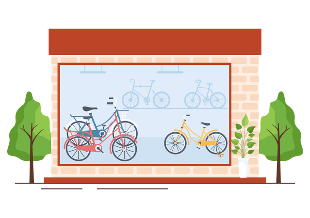 Tienda de bicicletas  Ilustración