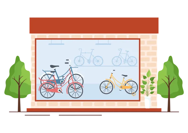 Tienda de bicicletas  Ilustración