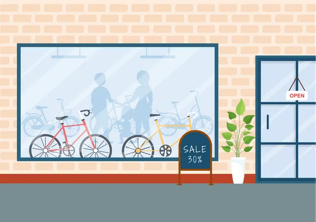 Tienda de bicicletas  Ilustración