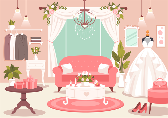 Tienda de bodas  Ilustración