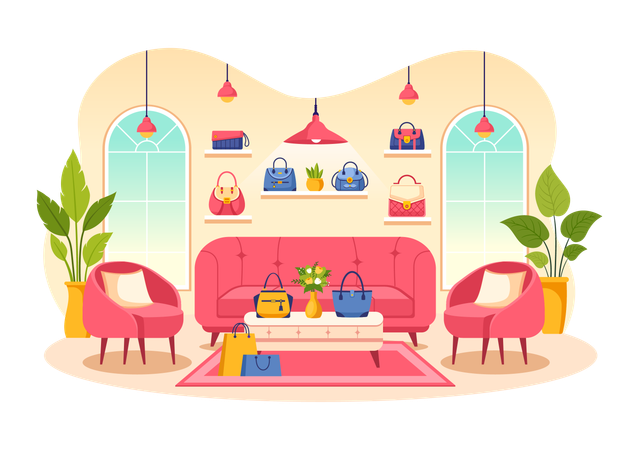 Tienda de bolsos  Ilustración