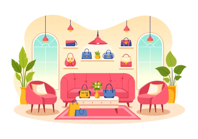 Tienda de bolsos  Ilustración