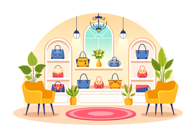 Tienda de bolsos  Ilustración