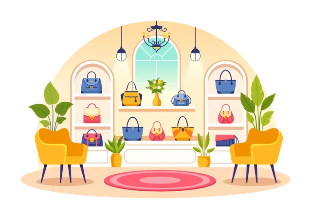 Tienda de bolsos  Ilustración