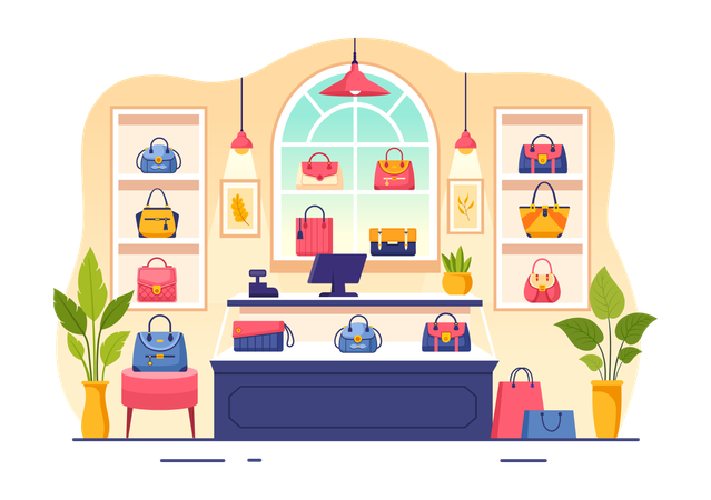 Tienda de bolsos  Ilustración