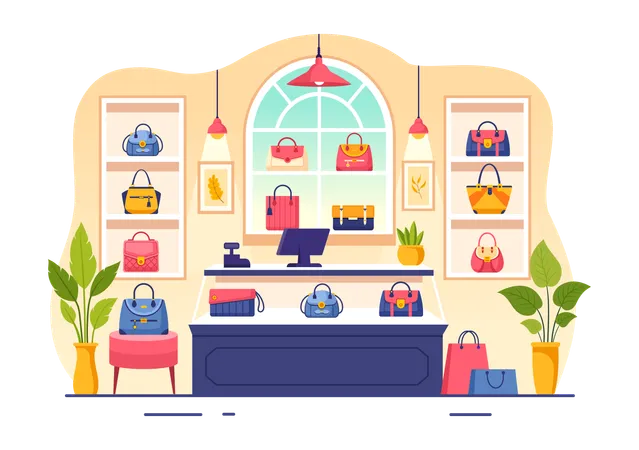 Tienda de bolsos  Ilustración