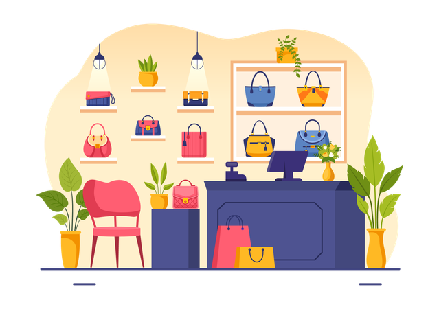 Tienda de bolsos  Ilustración