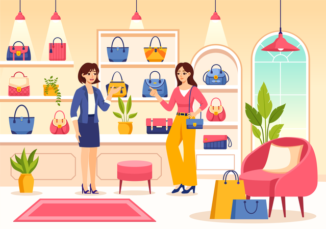 Tienda de bolsos  Ilustración