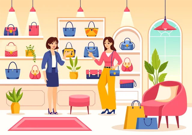 Tienda de bolsos  Ilustración