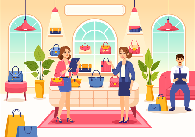 Tienda de bolsos  Ilustración